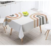 EXCEI Rectangle Dining Table Cloth Nordic Style White Tablecloths Rainbow Scandinavian Table Cover - Waterproof Rectangular Wedding Decoration Mantel Mesa (Color : Zb005-2, Size : 140x200cm55x78inch)