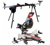 Excel 10" 255mm Sliding Mitre Saw Double Bevel 2000W/240V with Laser & Universal Wheel Stand