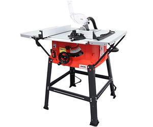 Excel 1800w 10" 250mm Bench Table Saw 240V ~ 50Hz with Legstand Side Extensions & Blade with 5000RPM - Circular Saw Functions - Cutting Off Wheel