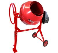 Excel 180L Portable Cement Concrete Mixer with Wheels 650W ~ 240V - Cement Mixer - Heavy Duty Concrete Mixer - Drum rotates 360º - Diameter 620mm - UK Plug