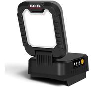 Excel 18V 1600lm Cordless LED Work Light Site Light Body Only | Portable jobsite lighting, 180° coverage, 3 brightness modes, 6500K daylight white, battery and charger not included