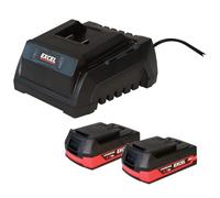 Excel 18V 2 x 2.0Ah Li-ion Battery & Fast Battery Charger 2.3A