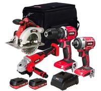 Excel 18V 4 Piece Power Tool Kit with 2 x 2.0Ah Batteries & Charger EXLKIT-29301