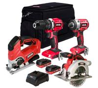 Excel 18V 4 Piece Power Tool Kit with 2 x 2.0Ah Battery & Charger EXLKIT-29296