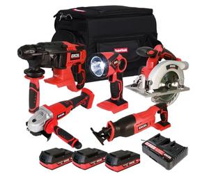 Excel 18V 5 Piece Combo Kit with 3 x 2.0Ah Battery & Charger EXLKIT-29309