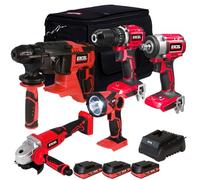 Excel 18V 5 Piece Cordless Power Tool Kit with 3 x 2.0Ah Batteries Charger & 20" Bag
