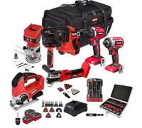 Excel 18V 6 Piece Power Tool Kit with 3 x 4.0Ah Battery Charger & Accessories EXLKIT-17312