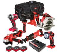 Excel 18V 6 Piece Power Tool Kit with 3 x 4.0Ah Battery & Charger EXL10189 - Power Tool -Twin Kit -18V Cordless Power Tool Kits-Cordless Kit -Combo Kit-Mega Power Tool-Excel Kit