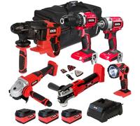 Excel 18V 6 Piece Power Tool Kit with 3 x 5.0Ah Battery & Charger EXL10172 - Monster Power Tool Kit- Combo Kit- 18V Cordless Power Tool Kits- Mega Power Tool- Excel kit