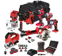 Excel 18V 8 Piece Power Tool Kit with 3 x 4.0Ah Battery Charger & Accessories EXLKIT-17313