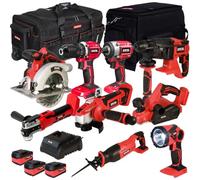 Excel 18V 9 Piece Power Tool Kit with 3 x 5.0Ah Batteries EXL10162 -Monster Power Tool Kit- Combo Kit- 18V Cordless Power Tool Kits- Mega Power Tool- Excel kit