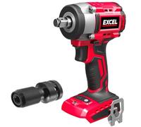 Excel 18V Brushless 1/2" Impact Wrench with Impact Socket