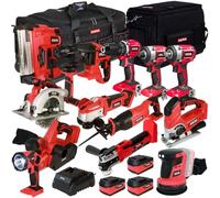Excel 18V Cordless 13 Piece Tool Kit with 3 x 5.0Ah Batteries & Charger in Bag EXLKIT13P - Monster Power Tool Kit- Combo Kit- 18V Cordless Power Tool Kits- Mega Power Tool- Excel kit