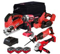 Excel 18V Cordless 5 Piece Tool Kit with 3 x 4.0Ah Battery & Charger EXL5169 - Monster Power Tool Kit- Combo Kit- 18V Cordless Power Tool Kits- Mega Power Tool- Excel kit