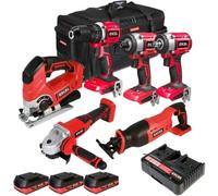 Excel 18V Cordless 6 Piece Tool Kit with 3 x 2.0Ah Battery & Charger