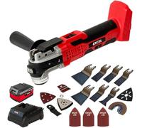 Excel 18V Cordless Oscillating Multi Tool with 1 x 5.0Ah Battery & Charger + 39 Piece Accessories - 6 Variable Speed - 3.2° Oscillation Angle - Soft Start - LED Worklight