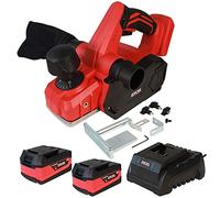 Excel 18V Cordless Planer 82mm EXL580B with 2 x 5.0Ah Batteries Charger - Variable Speed 16000/min - Compact and Ergonomic Design - Two Side Dust Removal System - Ideal for Planing Wood Surfaces