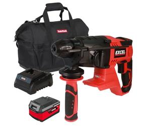 Excel 18V Cordless SDS-Plus Rotary Hammer Drill with 1 x 4.0Ah Battery Charger & Bag