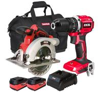 Excel 18V Cordless Twin Pack with 2 x 5.0Ah Batteries & Charger in Bag EXL5077-Power Tool -Twin Kit -18V Cordless Power Tool Kits-Cordless Kit -Combo Kit-Mega Power Tool-Excel Kit