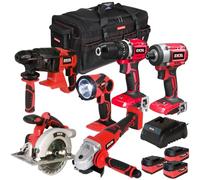 Excel 18V Li-ion 6 Piece Cordless Power Tool Kit with 3 x 5.0Ah Batteries & Charger EXL8950- Tool Set -Monster Power Tool Kit -Combo Kit -18V Cordless Power Tool Kits -Combo Kits -Excel kit