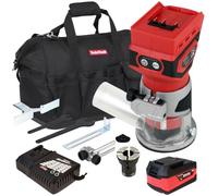 Excel 18V Router Trimmer with 1 x 5.0Ah Battery Charger & Bag Chuck Capacity 6mm - Speed 12000-30000 RPM - Brushes Motor - Shaft Lock - Dust Nozzle