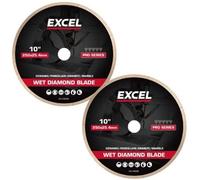 Excel 250mm Continuous Rim Tile Cutting Blade for 1250mm Wet Tile Cutter Pack of 2