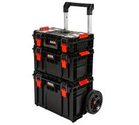 Excel Modular Tool Box Heavy Duty Mobile Storage 3 Piece Set with Wheels