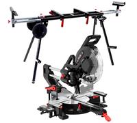 Excel 305mm Sliding Mitre Saw 2000W, 240V with Laser Guide & Universal Wheeled Stand - Powerful Saw for Woodworking & DIY
