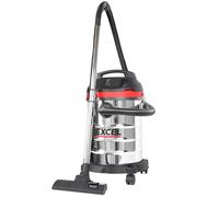 Excel 30L Wet and Dry Vacuum Cleaner - Powerful 1400W Motor, Durable Stainless Steel Tank, Lightweight & Maneuverable for Effortless Cleaning