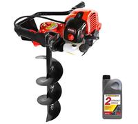 Excel 52cc Petrol Earth Auger with 3 Augers & Engine Oil