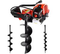 EXCEL 52cc Petrol Earth Auger with 3 Interchangeable Augers - Ultimate Power & Versatility for Effortless Digging in Gardens & Yards