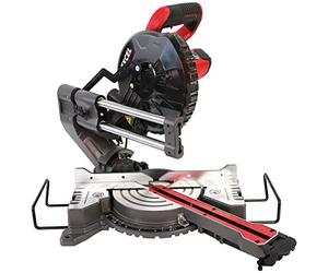 Excel 8.5" 216mm Mitre Saw Large Base 1500W/240V ~ 50Hz with Laser - No Load Speed 5000RPM, Mitre Cut 155 x 70mm, Compound Cut 155 x 35mm, Blade, Extension Bar, Dust Bag, Belt Drive
