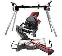 Excel 8.5" 216mm Mitre Saw Large Base 1500W/240V with - Leg Stand - 50Hz with Laser - Mitre Cut 155 x 70mm - Compound Cut 155 x 35mm - Blade - Extension Bar - Dust Bag - No Load Speed 5000RPM