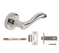Excel Architectural 3680-PRV Venus Door Handles & Push Button Privacy Latch, Polished Chrome