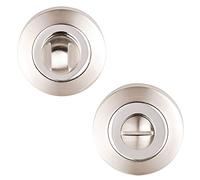 Excel Architectural DH3622 Round Bathroom Turn & Release, Satin Nickel/Polished Chrome