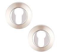Excel Architectural DH3623 Round Keyhole Escutcheon Set, Satin Nickel/Polished Chrome