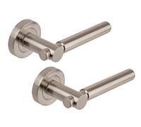 Excel Architectural XL3844 Astral Passage Door Handles on Round Rose, Satin Nickel