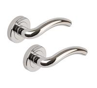 Excel Architectural XL3849 Hawk Passage Door Handles on Round Rose, Polished Chrome