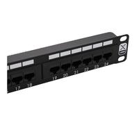 Excel Cat5e 24 Port Unscreened Patch Panel 1U LSA Punch Down Black