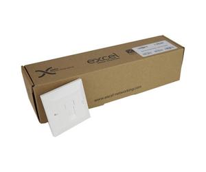 Excel Cat5E Single Gang Rj45 White Module Bevelled Face Plate Trade (10 Pack)
