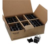 Excel Cat5E Utp Unscreened Rj45 Keystone Jack Idc Punch Down Black Pack Of 24