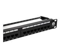 Excel Cat6 24 Port Unscreened Patch Panel 1U LSA Punch Down Cable Management