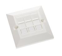 Excel Cat6 (UTP) 3 in 1 Assembly 3 Modules in a Single Gang Bevelled Plate