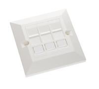 Excel Cat6 (UTP) 3 in 1 Assembly 3 Modules in a Single Gang Bevelled Plate