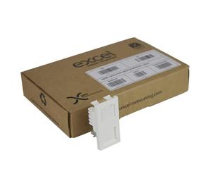 Excel Cat6A Screened/Shielded RJ45 Euro Module White Trade [12 Pack]