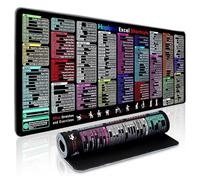 Excel Cheat Sheet Desk Mat, Large Mouse Mat, Excel Shortcuts Mouse Mat, Keyboard Large Mouse Pad with Shortcuts and Formula, Non-Slip Desk Mat for MacBook PC Laptop(800×300×3mm)