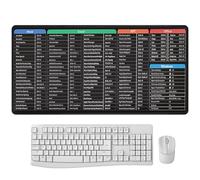 Excel Cheat Sheet Desk Mat, Non-Slip Mouse Mat with Essential Formulas Excel Mouse Pad Natural Rubber Base for Laptop, Computer, Office & Home Use (300x800mm B)