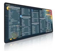 Excel Cheat Sheet Desk Mat, Waterproof Shortcuts Mouse Pad, Excel Cheat Sheet Desk Pad, Non-Slip Stitched Edges, Contains 9 Major Function Modules and Common Functions (3,300 * 800 * 3MM)