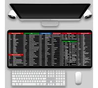 Excel Cheat Sheet Desk Pad Mouse Pad,Excel Pad Shortcut Mat,31.5 X 11.8in Huge Extended XL Gaming Desk Mat,Multifunctional Computer Cheat Sheet Desk Pad,Non-Slip Rubber Desk Mat (Spanish-1)