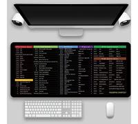 Excel Cheat Sheet Desk Pad Mouse Pad,Excel Pad Shortcut Mat,31.5 X 11.8in Huge Extended XL Gaming Desk Mat,Multifunctional Computer Cheat Sheet Desk Pad,Non-Slip Rubber Desk Mat (English-1)
